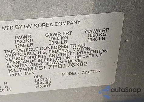 2023 Chevrolet Trailblazer Fwd Rs z USA, uszkodzony, nr VIN KL79MTSL7PB176382